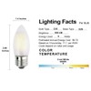 OPALRAY C35 6W(60W Incandescent Equivalent) LED Candelabra Bulb, LED Filament