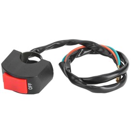 Motorcycle Handlebar Mount Switch, Universal 12V 10A 7/8inch Mount LED Headlight On/Off Switch with Button(Red) Motorcycle Light Switch kit Dirt Bike Light Switch Handlebar Mount