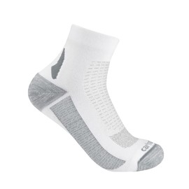 Carhartt Men's Force Lightweight Quarter Sock, White, Medium