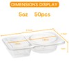JUSTASHOW 50 Pack Double Compartment Condiment Container with Lid, 5oz