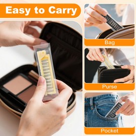 Etenpo 10pcs Foldable Hair Brush, Travel Comb for Women, Folding Hair Brush Double Headed for Women Men Family School Travel Car Gym Bag Purse（Black&Yellow,10)