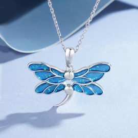 qielizhu Semicolon Necklace 925 Sterling Silver Story Isnt Over Yet Dragonfly Necklace Semicolon Jewelry Gifts for Women