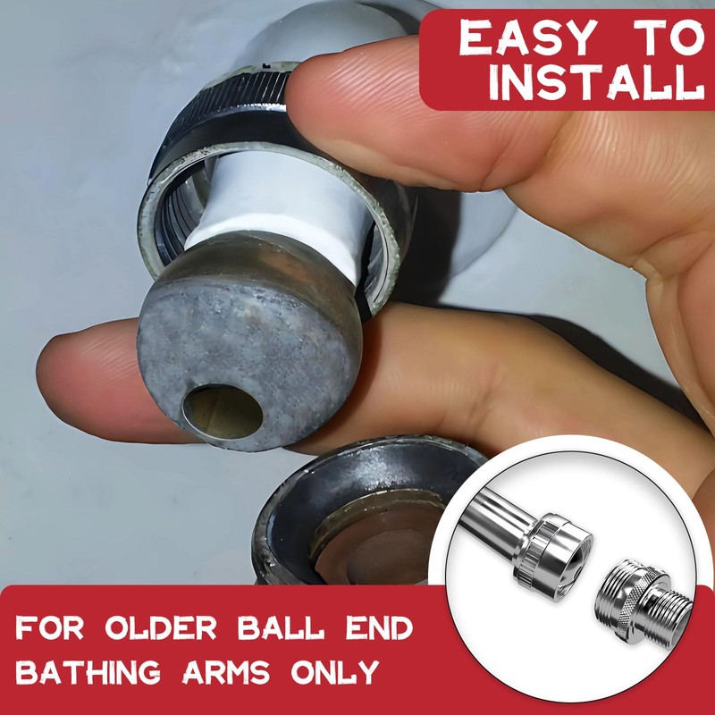 3 Pcs Ball End Shower Arm Adapter，Converting Old Fashioned Ball