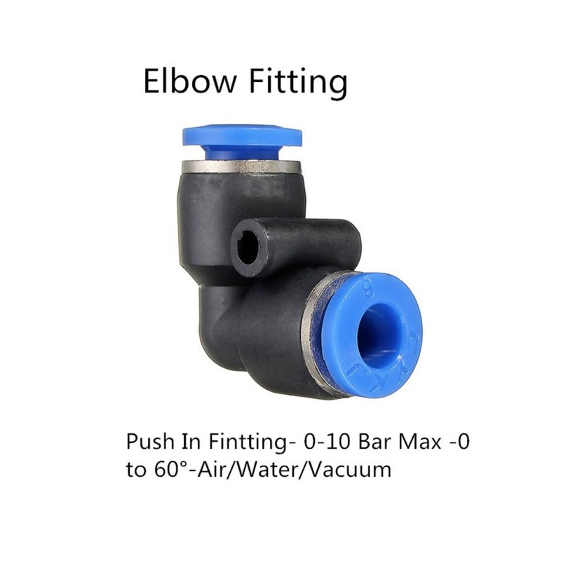 Pneumatic Connector 2PCS Elbow Air Tube Fitting for Quick Connection