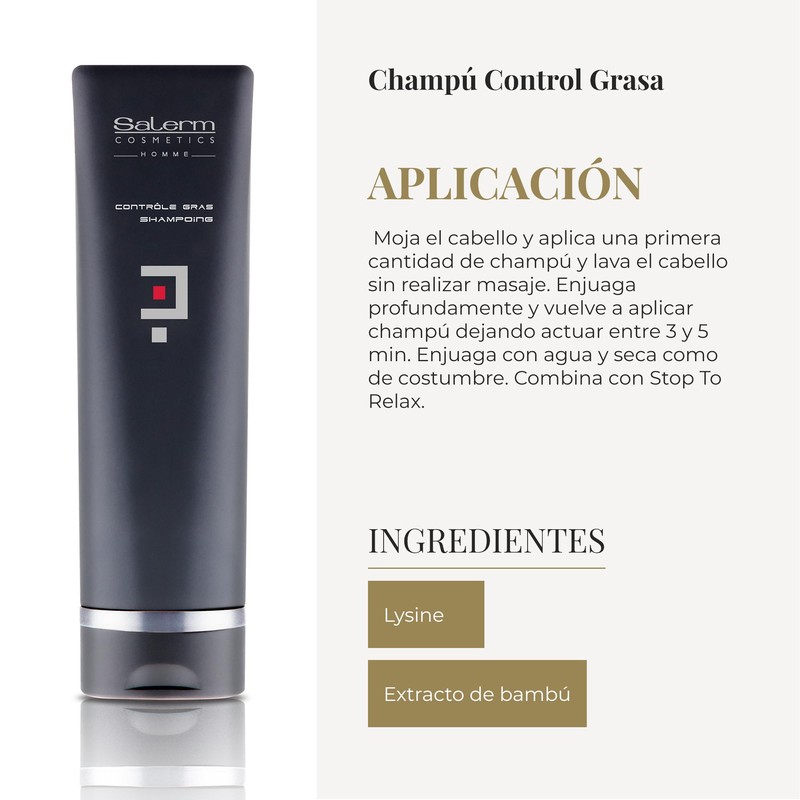 Homme Champú Control Grasa 250 ml Salerm Cosmetics Exclusivo Hombres