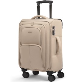 LOVEVOOK Carry On Luggage 22x14x9 Airline Approved, 22 Inch Softside Suitcases with Spinner Wheels, Lightweight Carry-on Suitcase with TSA Lock for Women Men, Large Luggage for Travel Business Trip