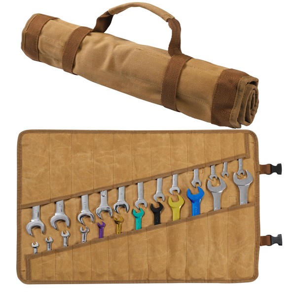 Wrench Roll Up Organizer Pouch - Heavy Duty 16oz Waxed