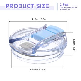 sourcing map 2Pcs Lids Replacement for Tumbler Cup 40oz, Spill Proof Lid Stopper Straw Cup Lid, Leak Proof Splash Resistant Cover Lid for Cold Drinks, Blue