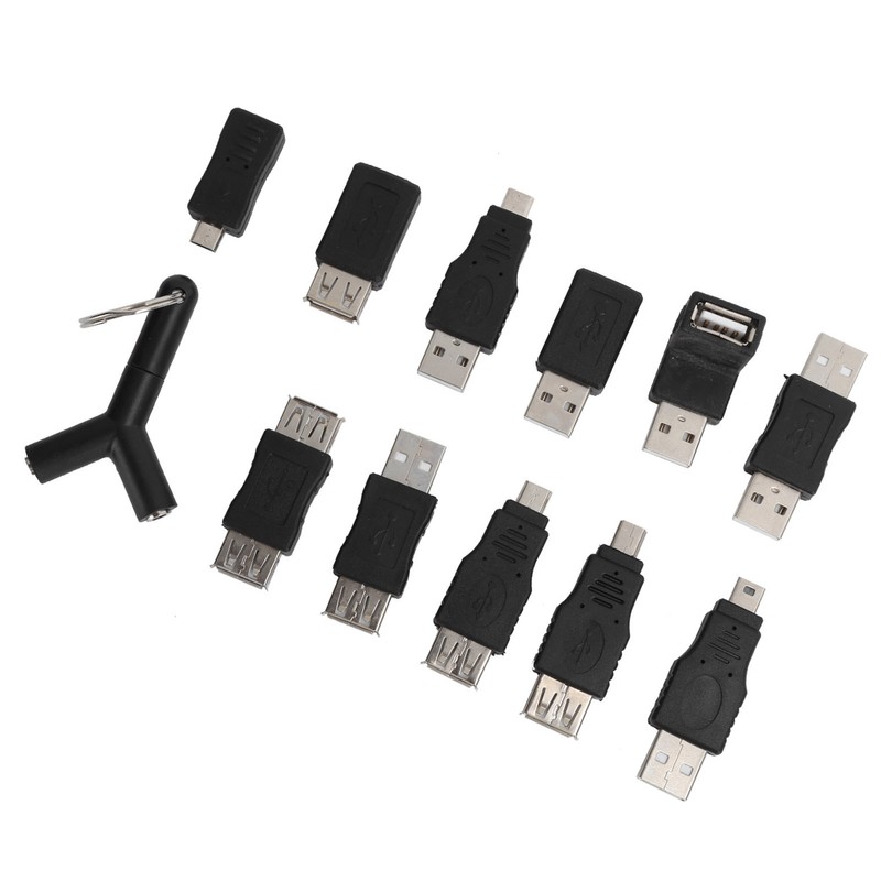 12Pcs USB2.0 Adapter 3.5mm 2 in 1 Audio Adapter Converter