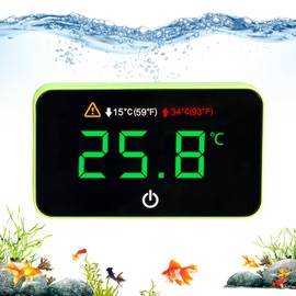 tlidfgeo Aquarium Thermometer, Tank Thermometer, Water Thermometer, Glue-On Mini Fish Tank Thermometer, Wireless Digital Aquarium Thermometer, Suitable for Freshwater Sea Aquariums Reptiles