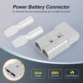 350A Forklift Battery Connector 2/0 AWG Gray 350A 600V Plug, Jumper Cable Plug Connect/Disconnect for Recovery Winch, Towing Systems (4PCS 350A Gray)