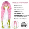 LABEAUTÉ Anime Mitsuri Cosplay Wig – Pink & Green Braided
