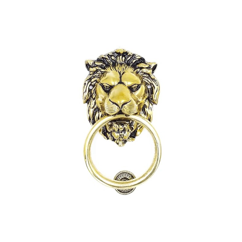 Anatolica Lions Head Door Knocker,7.1 inches,Solid Brass,Regency Period(Antique Brass)