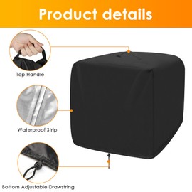 Fenghome Pizza Oven Cover for Ninja Woodfire Outdoor Oven OO101 Series, Waterproof Weatherproof Oven Cover with Adjustable Drawstrings and Top Handle, Pizza Oven Accessories, Black (56 x 47 x 37 cm)