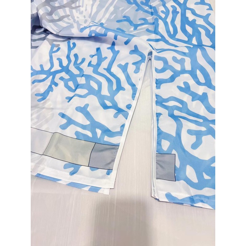 Gipsighila Nautical Split Shower Curtain for Transfer Bench Blue sea