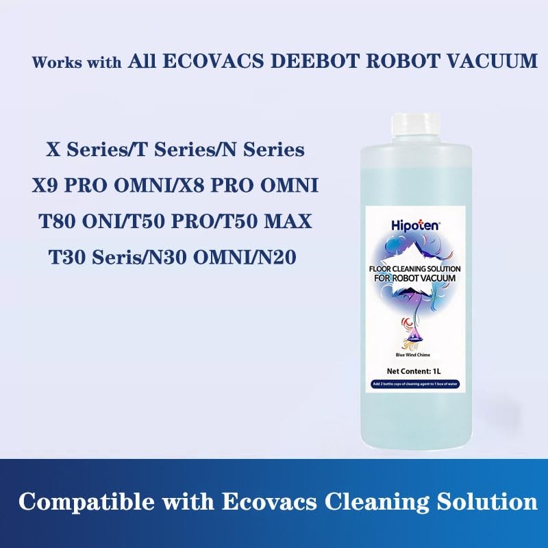 Hipoten 1000ml Floor Cleaner,Compatible with ECOVACS DEEBOT Robot Vacuum And