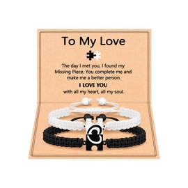 UNGENT THEM Couple Gifts Matching Couples Bracelets Long Distance Relationship Christmas Anniversary Sweetest Valentines Day Gifts for Him Her Boyfriend Girlfriend Women Men BF GF