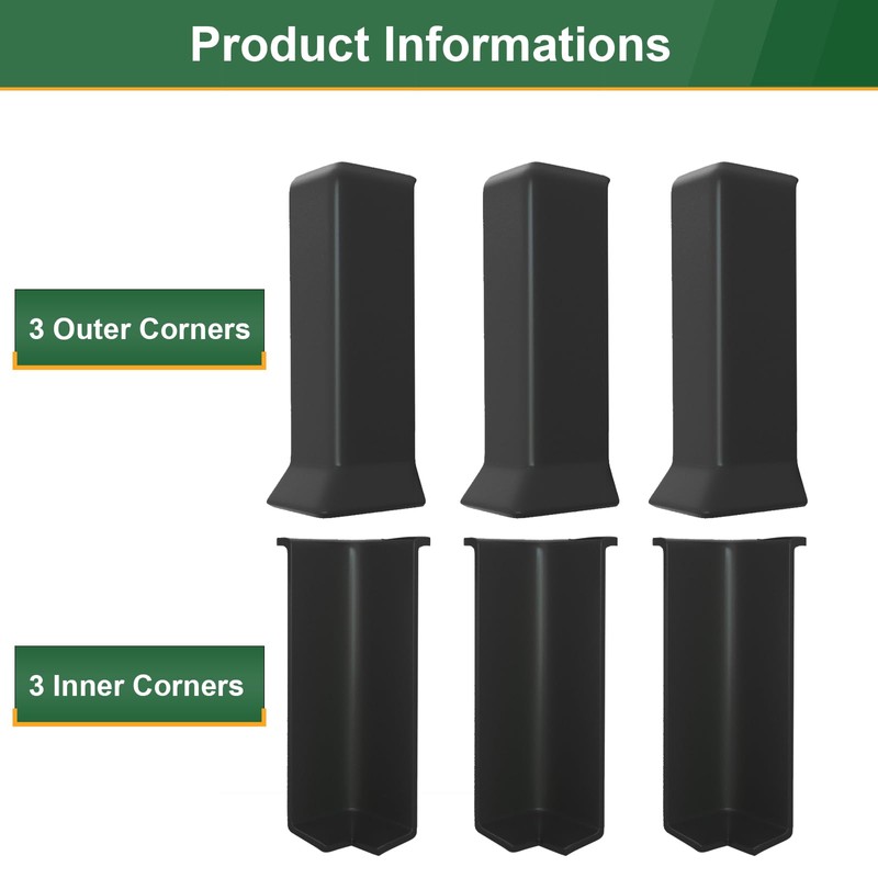 GAMZAU Baseboard Corner Blocks 4inch Height, Self Adhesive 3 Inside