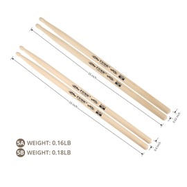 PUNK Drum Sticks - Premium Maple Wood, Ideal for Drummers of All Levels, Used for Drums, Percussion and Practice – 5A,5B (MDS5B-one pair)