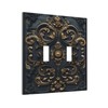 Xuejiaku Light Switch Cover Plate Black Gold Luxury Baroque Floral