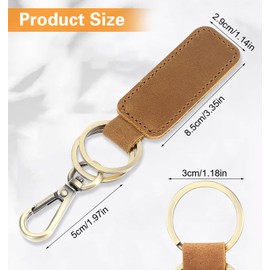 ValueBargain Men's Leather Keyring, Made of High-Quality Cowhide Leather and Metal with Robust Snap Hook, Elegant Design, Ideal as a Gift for Men (Brown)