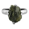 Starborn Sterling Silver 4-6 Carat Genuine Moldavite Ring, gemstone, Moldavite