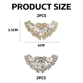 CYNOSURETECH 4 Pieces Shoe Decoration Clips, Rhinestone Shoe Decorations, Ele Shoe Decorations, Multifunctional Decorations, Can Be Used For Shoes, Clothes, Hats