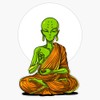 Evan Decals Alien Buddha Sticker Vinyl Bumper Sticker Decal Waterproof