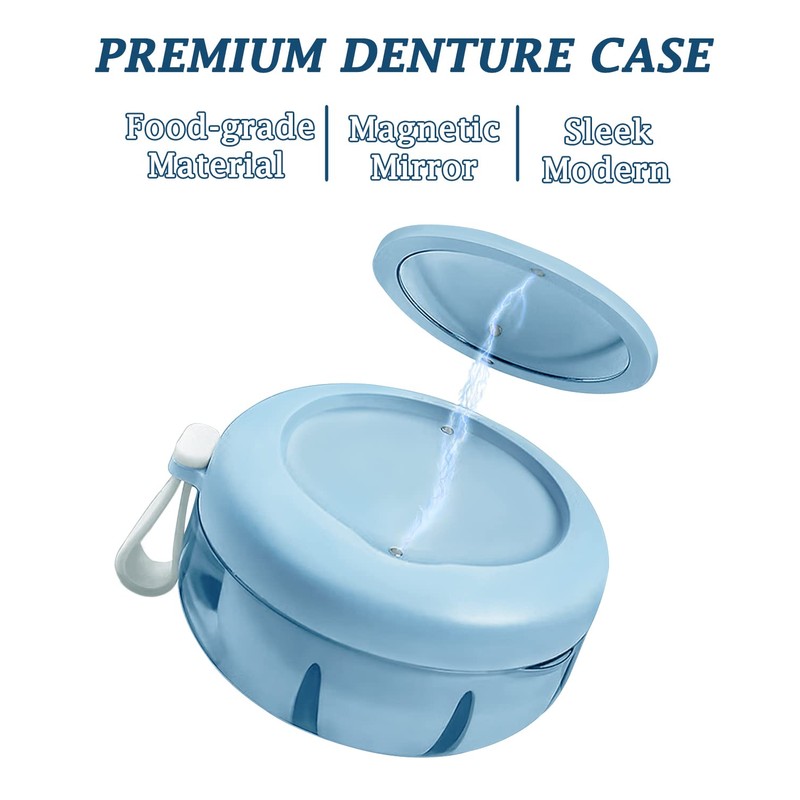 Denture Case, Definitely No-Leak Denture Bath Box for Traveling Perfectly,
