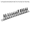 sourcing map 12pcs Torx Hex Bit Socket Set 1/4" Square