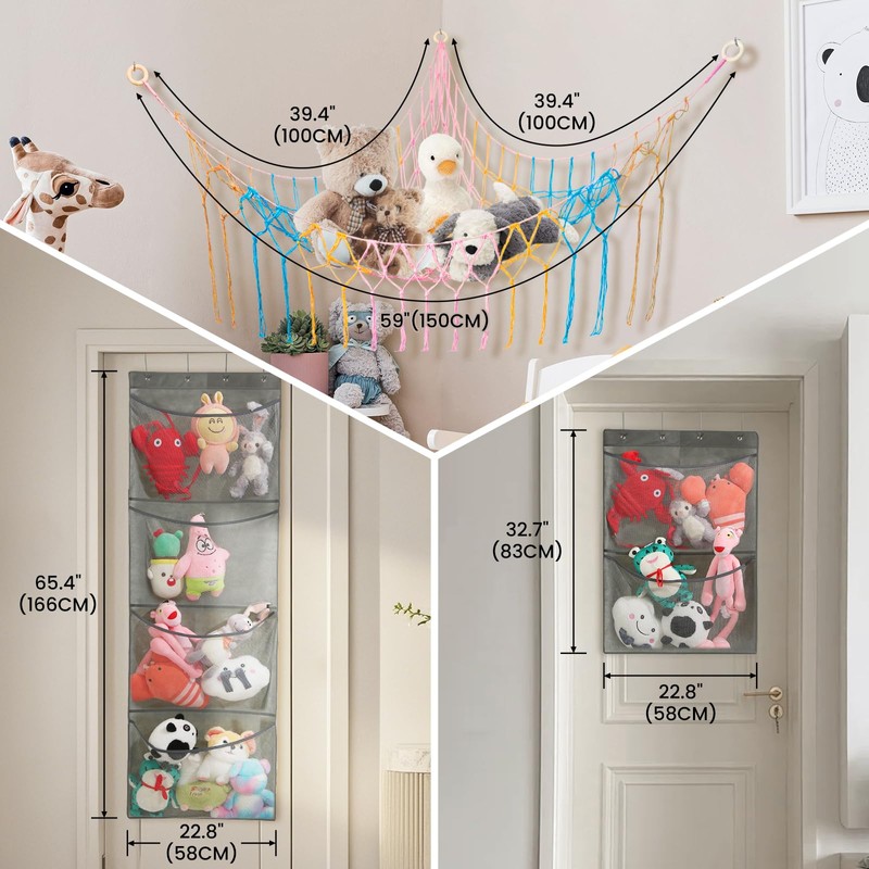 Frstem Cuddly Toy Storage Hanging Triangle Net