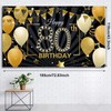 Happy 80th Birthday Backdrop Banner Extra Large Black and Gold
