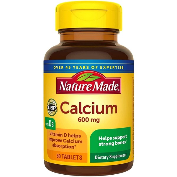 Nature Made Calcium with Vitamin D3 600mg, 60 Tablets