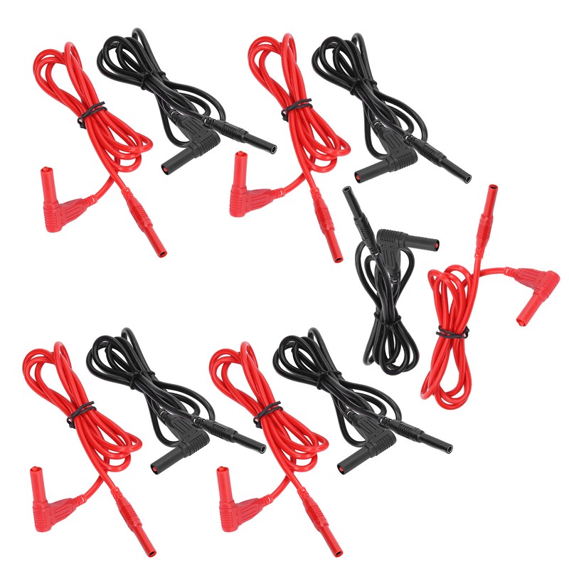 5 Set Banana Plug Test Lead 4mm Right Angle Straight