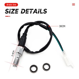 CGEAMDY Universal Motorcycle Hydraulic Brake Light Switch, Hydraulic Brake Light Switch, Hydraulic Brake Pressure Rear Aluminium Light Switch (Straight 1.25)