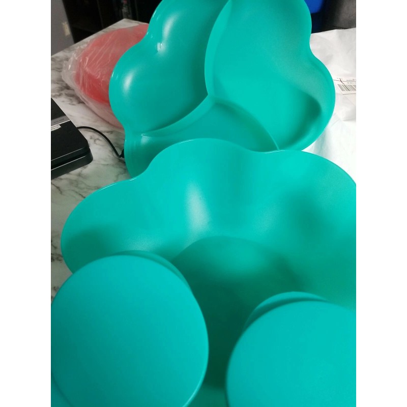 Tupperware Chip N Dip Salad Serving Bowl & 2 Dip