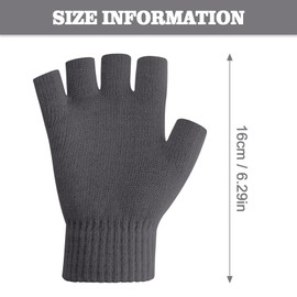 Fingerless Gloves Fingerless Work Fingerless-Gloves For Women Men 2 Pair Black MensGloves Grey Fingerlessgloves Fingerless Cycling glove Winter Driving gloves For Cold Weather