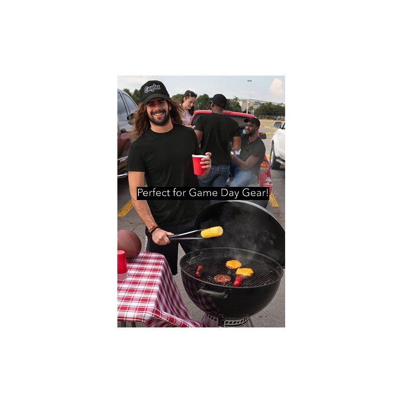 (2"x4") Eagles, Team Spirit, Embroidered, Iron on Patch (Green Twill/White