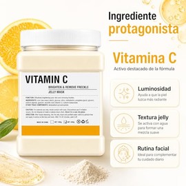 Mascarilla Jelly Peel-Off con Vitamina C 650 g para Rostro y Cuello | Ayuda a Iluminar, Unificar el Tono e Hidratar la Piel | Para Todo Tipo de Piel.