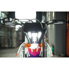JFG RACING Dirt Bike Headlight with Turn Signals,Universal Motorcycle Headlight Dirt Bike Headlight LED Kit for Most Dirt Bike Pit Bike Motorcycle Enduro ATV - Black