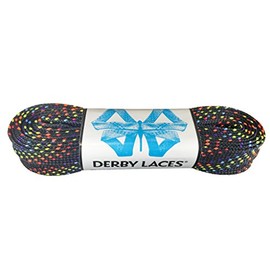 Derby Laces Rainbow 96 Inch Waxed Skate Lace for Roller Derby, Hockey and Ice Skates, and Boots