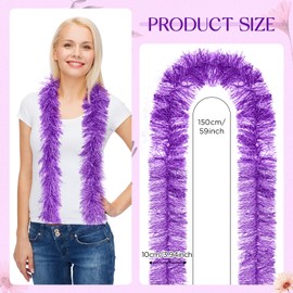 Xtinmee 12 Pcs Feather Boas Artificial Fluffy Boas for Party Bulk Color Feather Scarf for Women Christmas Tea Party(Yellow, Green, Purple,5ft)