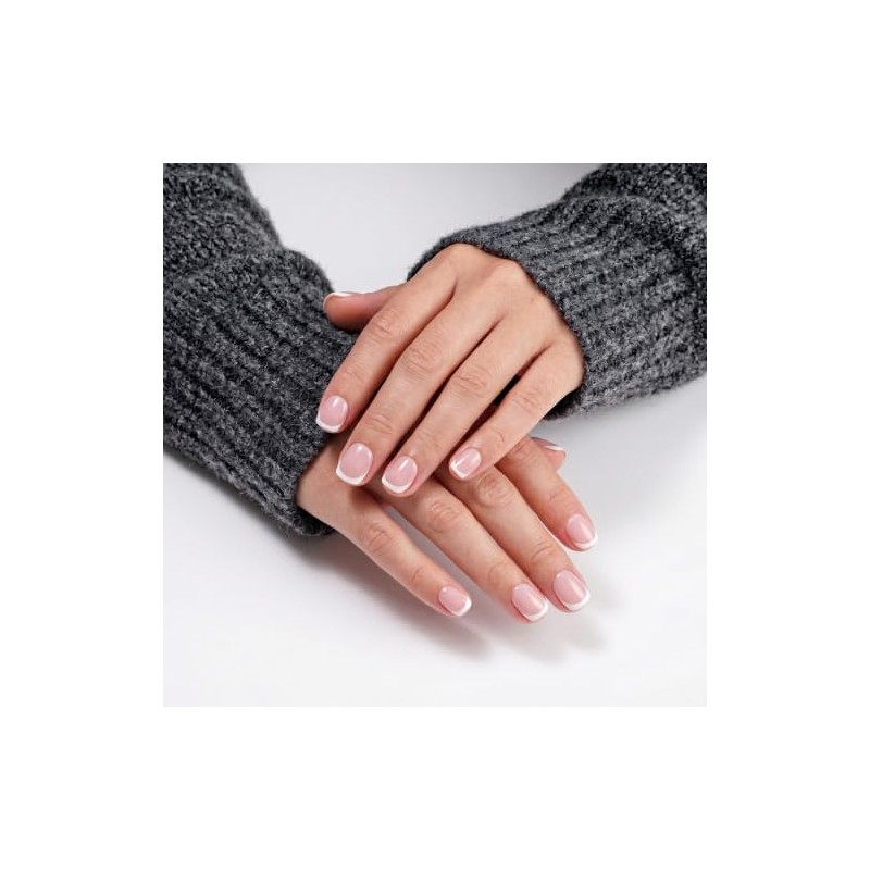16 tamaños de uñas postizas extra cortas con punta francesa