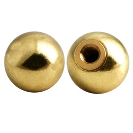 2 Pack 22mm Metal Ball Lamp Finials Caps Knob, Classic Style Decorative Screw Cap Nuts, 1/4-27 and 1/8 IP Thread Size for Lamp Shade Holder Harp (gold)