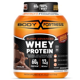 Body Fortress Body Fortress Super Advanced Whey Protein Powder, Chocolate, Immune Support (1), Vitamins C & D Plus Zinc, 3.9 lbs.