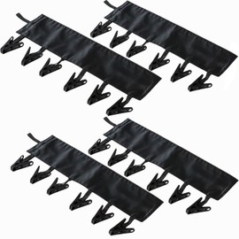 Set of 4 Hangers, BetterJonny Portable Travel Hangers, Clothespins, Travel, Laundry Goods, Foldable, Portable Hanger, Hat Hanger, 24 Pinch Storage, Travel, Hospital Goods, Foldable, Space Saver (Black)