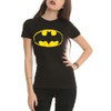 Bat Girl Classic Logo Junior Women's T-Shirt (Medium) Black