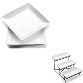 Yedio Porcelain Square Dinner Plates Yedio 3 Tier Serving Tray