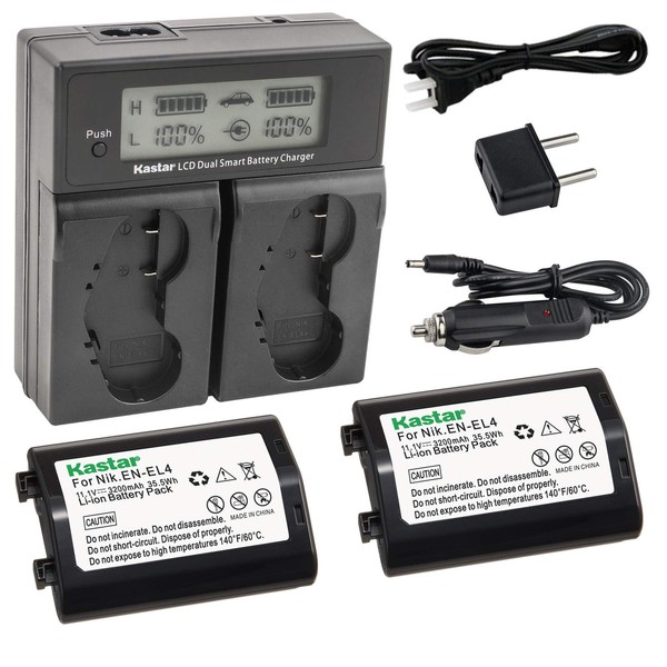 Kastar LCD Dual Smart Fast Charger & Battery (2 Pack)