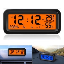 Car Watch, Digital Watch, Solar, In-Car Clock, Electronic Watch, Solar Charging, USB Charging, USB Charging, Solar Watch, Time, Date, Temperature Display, Humidity Display, Calendar Function, Luminous